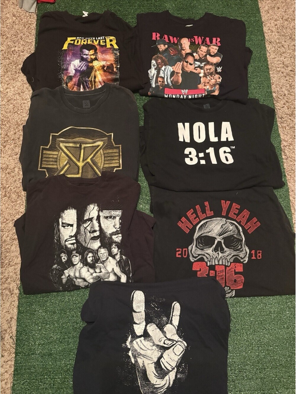 Vintage Wrestling T Shirt Lot, 7 Tshirts, size L-2XL
